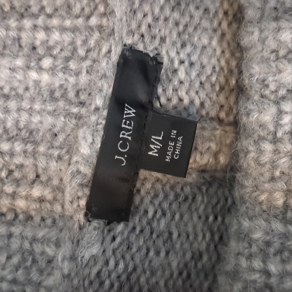 J. Crew Heather Graphite Relaxed Turtleneck Poncho - Size M/L - Picture 2 of 8